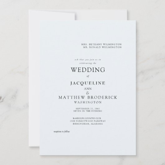 Blue Skies & Lace Wedding Invitation Kaart (Voorkant)