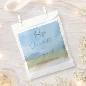 Blue Skies Painted Landscape Modern Dank u Bedankzakje (Geknipt)