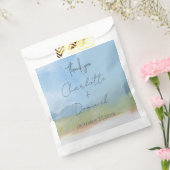 Blue Skies Painted Landscape Modern Dank u Bedankzakje (Gezegeld)