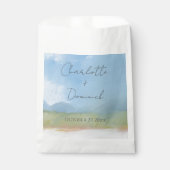 Blue Skies Painted Landscape Modern Wedding Bedankzakje (Voorkant)