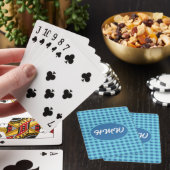 Blue Skies Plaid: Aangepaste Monogram Pokerkaarten (Insitu)