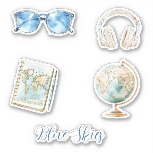 Blue Skies Sunglasses Sticker (Voorkant)