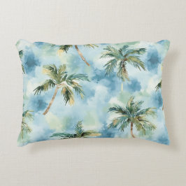 Blue Skies Tropical Island Palm Trees   Accent Kussen