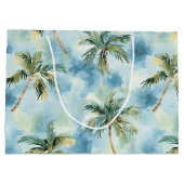 Blue Skies Tropical Island Palm Trees Birthday Groot Cadeauzakje (Achterkant)