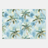 Blue Skies Tropical Island Palm Trees Birthday Inpakpapier Vel (Voorkant 2)