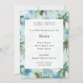 Blue Skies Tropical Island Palm Trees Birthday Kaart (Voorkant)