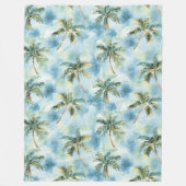 Blue Skies Tropical Island Palm Trees   Fleece Deken (Voorkant)