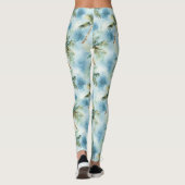 Blue Skies Tropical Island Palm Trees Leggings (Achterkant)