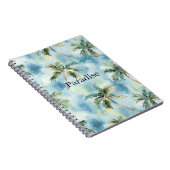 Blue Skies Tropical Island Palm Trees   Notitieboek (Rechterzijde)