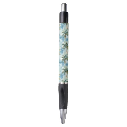 Blue Skies Tropical Island Palm Trees Pen (Voorkant Verticaal)