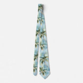 Blue Skies Tropical Island Palm Trees   Stropdas (Achterkant)