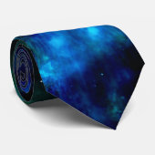 Blue Skies-Turquoise Planet Necktie Stropdas (Opgerold)