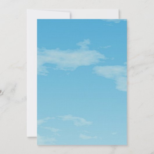 Blue Skies Wedding Kaart (Achterkant)