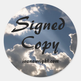 Blue Skies White Clouds Foto ondertekend exemplaar Ronde Sticker