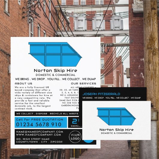 Blue Skip, Skip/Dumpster Company Visitekaartje