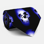 Blue Skull artwork aangepast Stropdas (Opgerold)