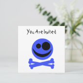 Blue Skull en Crossbones. Kaart (Staand voorkant)