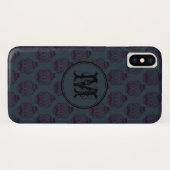 Blue Skull Halloween gepersonaliseerd monogram Case-Mate iPhone Case (Achterkant (horizontaal))