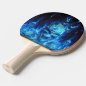 blue skull head in  blue flames ping pong paddle tafeltennisbatje (Voorkant Gekanteld)