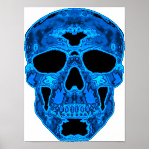 Blue Skull Horror Masker Poster