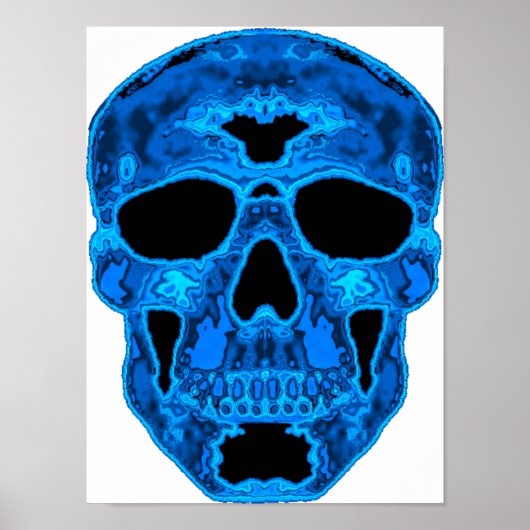 Blue Skull Horror Masker Poster (Voorkant)