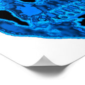 Blue Skull Horror Masker Poster (Hoek)