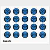 Blue Skull Horror Masker Ronde Sticker (Vel)