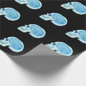 Blue Skull Matte Wrapping Paper, 30 x 6 inch Cadeaupapier (Hoek)