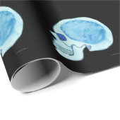 Blue Skull Matte Wrapping Paper, 30 x 6 inch Cadeaupapier (Rol Hoek)