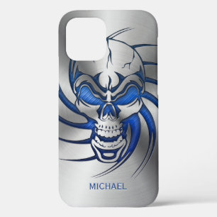 Blue Skull Metallic look Hoesje-Mate iPhone Case
