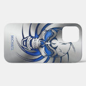 Blue Skull Metallic look Hoesje-Mate iPhone Case (Achterkant (horizontaal))
