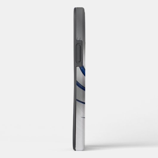 Blue Skull Metallic look Hoesje-Mate iPhone Case (Achterkant / Rechts)