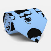 Blue Skull Pop Art Fantasy Stropdas (Opgerold)