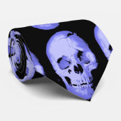 Blue Skull Pop Art Fantasy Stropdas (Opgerold)