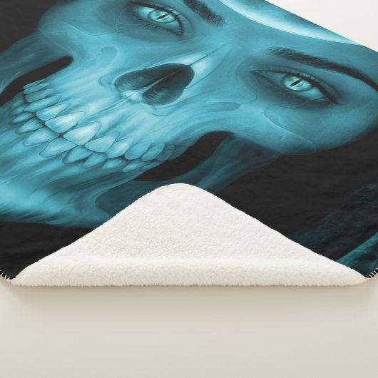 BLUE SKULL SHERPA DEKEN (3/4)