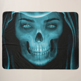 BLUE SKULL SHERPA DEKEN