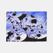 Blue Skulls Fleece Blanket Deken (Voorkant (Horizontaal))