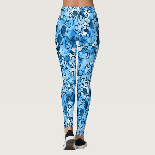 Blue Skulls Leggings (Achterkant)