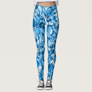 Blue Skulls Leggings