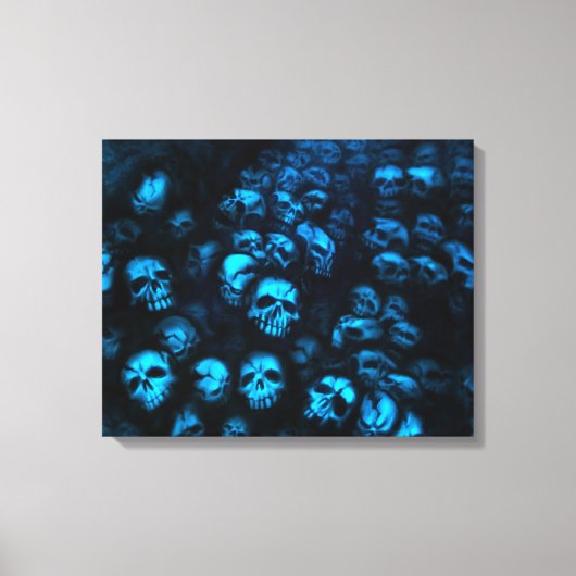 Blue Skulls Leinwand Canvas Afdruk (Voorkant)