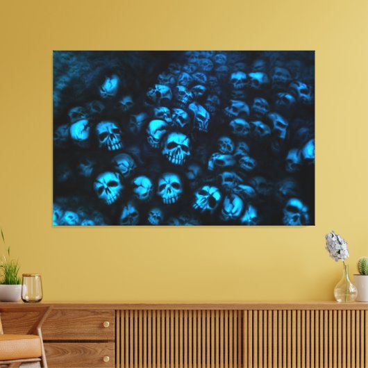 Blue Skulls Leinwand Canvas Afdruk (Insitu (Woonkamer))