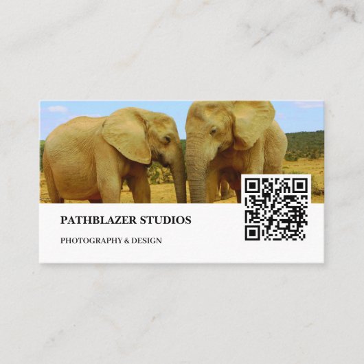 Blue Sky Afrikaanse olifant | Wildlife fotografie  Visitekaartje (Voorkant)