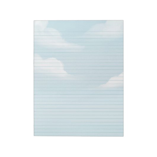Blue Sky and Clouds Stationery Lined Notitieblok (Linkerzijde)