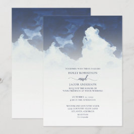 Blue Sky and Clouds Wedding Kaart