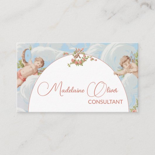 Blue Sky Angel Wolken QR Code Visitekaartje (Voorkant)