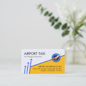 Blue Sky Arrows Yellow Airport Plane Runway Visitekaartje (Staand voorkant)