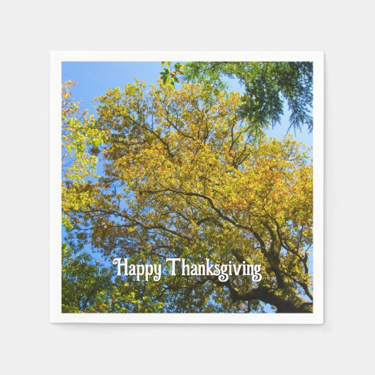 Blue Sky & Autumn Foliage - Aangepaste Thanksgivin Servet (Voorkant)