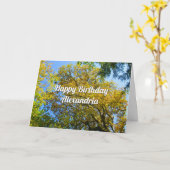 Blue Sky & Autumn Foliage - Aangepaste Verjaardag Kaart (Gele Bloem)