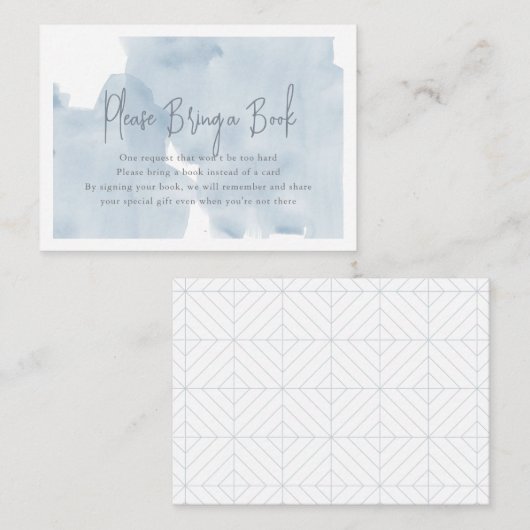 Blue Sky Baby shower Neem een boek mee Informatiekaartje (Voorkant / Achterkant)