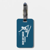 Blue Sky Basin Colorado skiër Bagagelabel (Achterkant verticaal)